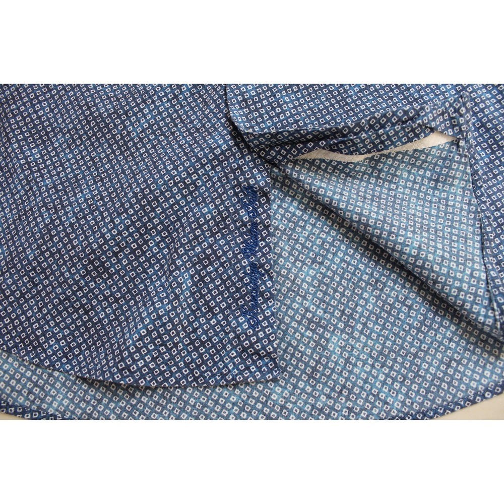 Robert Graham Button up Shirt Men XL Blue Geometric pattern Long Sleeve Stretch - Picture 6 of 11